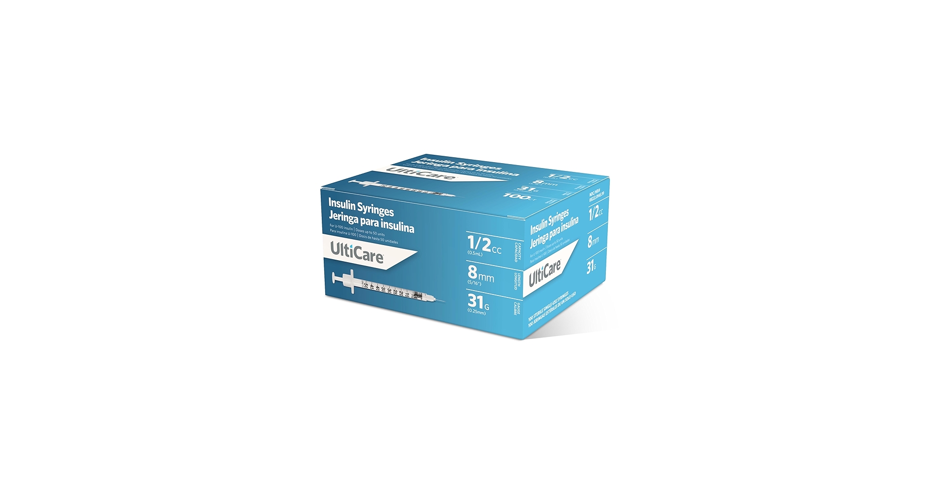 Amazon.com: UltiCare Insulin Syringes 1/2 mL - 31G x 8mm 100